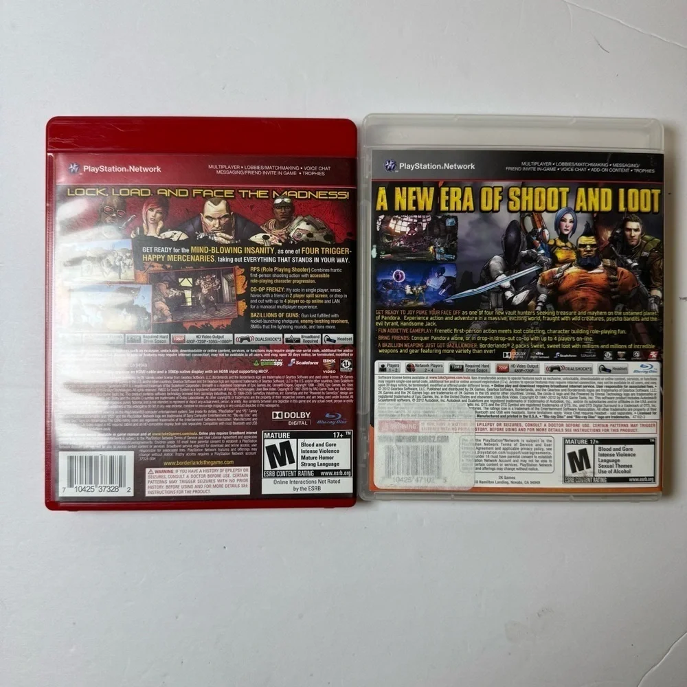 Borderlands 1 & 2 (Sony PlayStation 3, 2009) PS3 Complete w/ Manual Tested